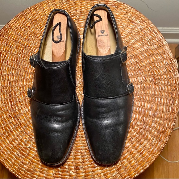 COLE HAAN Black Double Monk Strap Loafers, 9 - Picture 2 of 7